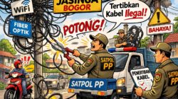 Kabel WiFi Semrawut di Jasinga Bogor Ancam Keselamatan Warga, Satpol PP Diminta Tertibkan