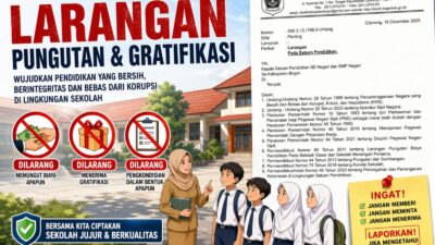Larangan Pungutan dan Gratifikasi, Dinas Pendidikan Kabupaten Bogor Tegaskan Komitmen Anti-Korupsi di Lingkungan Sekolah